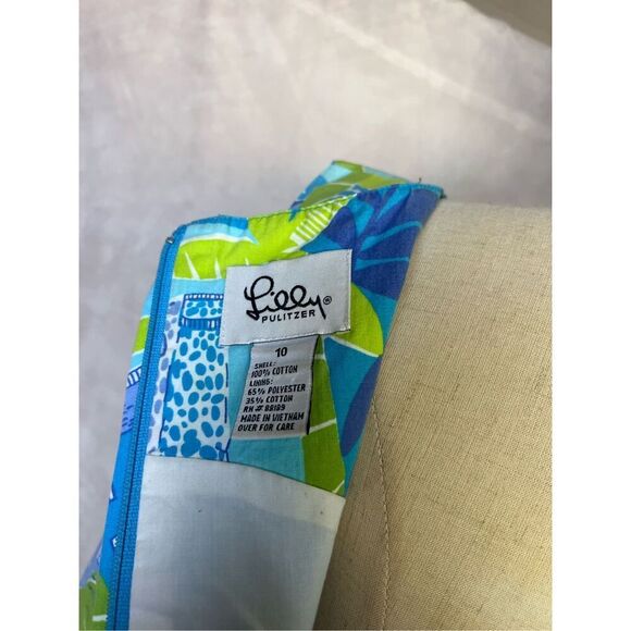 EUC Lilly Pulitzer Franco (Sabrina) Sundress- Negresco Serenade, Sz 10 RARE frog - Picture 6 of 6